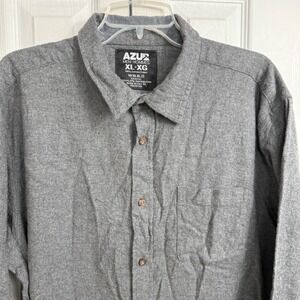 AZUR Flannel Shirt XL Grey Minimalist Cottagecore Workwear Button Down